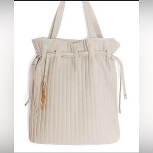 Venus Purse New NWT Bucket Bag Gray Faux Leather Classic Boho Drawstring OS